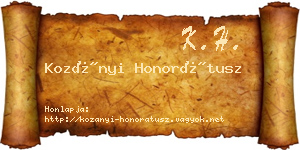 Kozányi Honorátusz névjegykártya