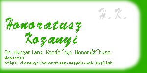 honoratusz kozanyi business card
